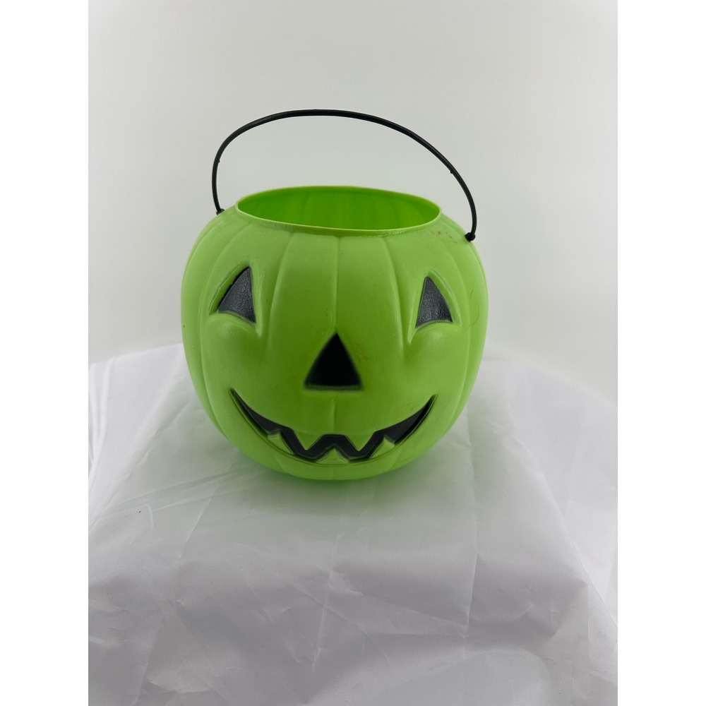 General Foam Plastics Green Halloween Jack-O-Lantern Pumpkin Trick or Treat Pail